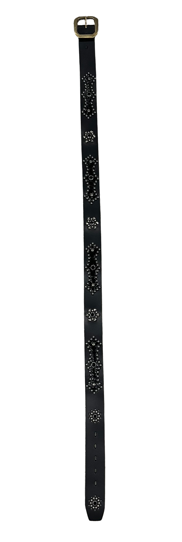 Studded 'Black Snakeskin' Black Belt