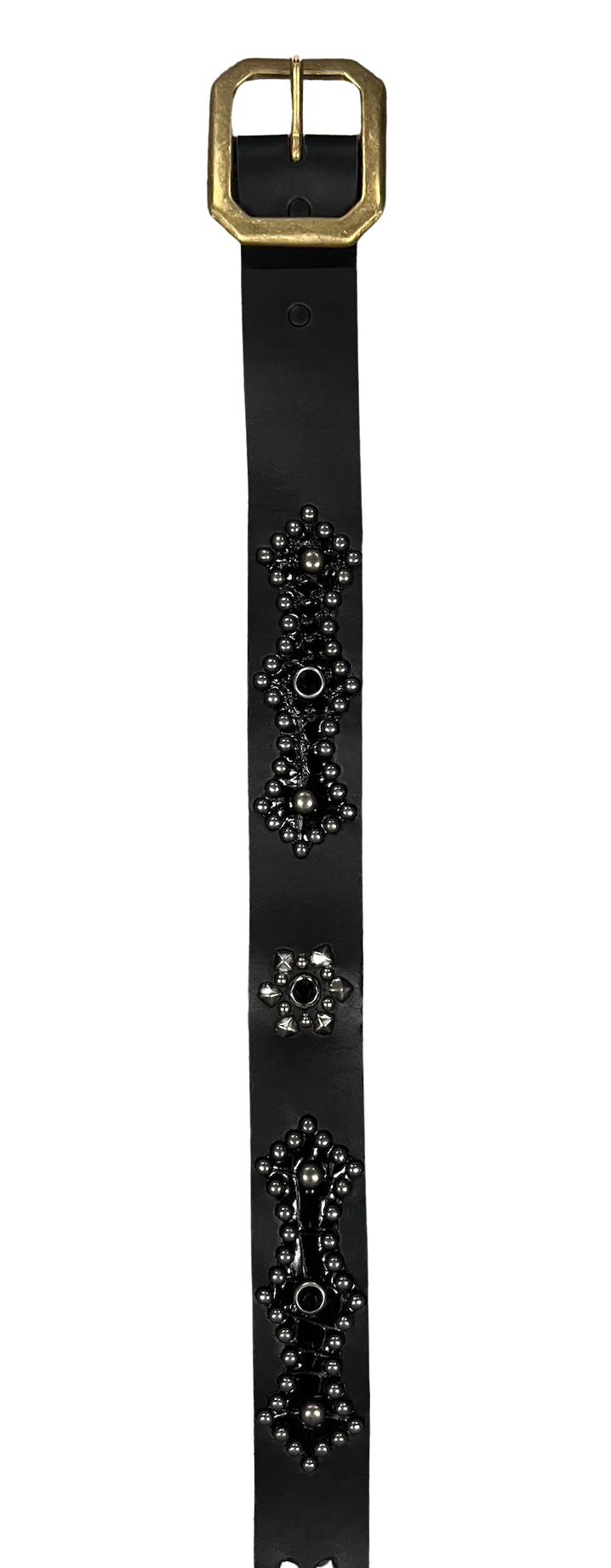 Studded 'Black Snakeskin' Black Belt