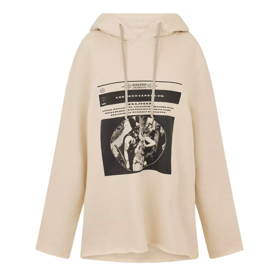 Rick Owens Oversized Natural Cream Hoodie