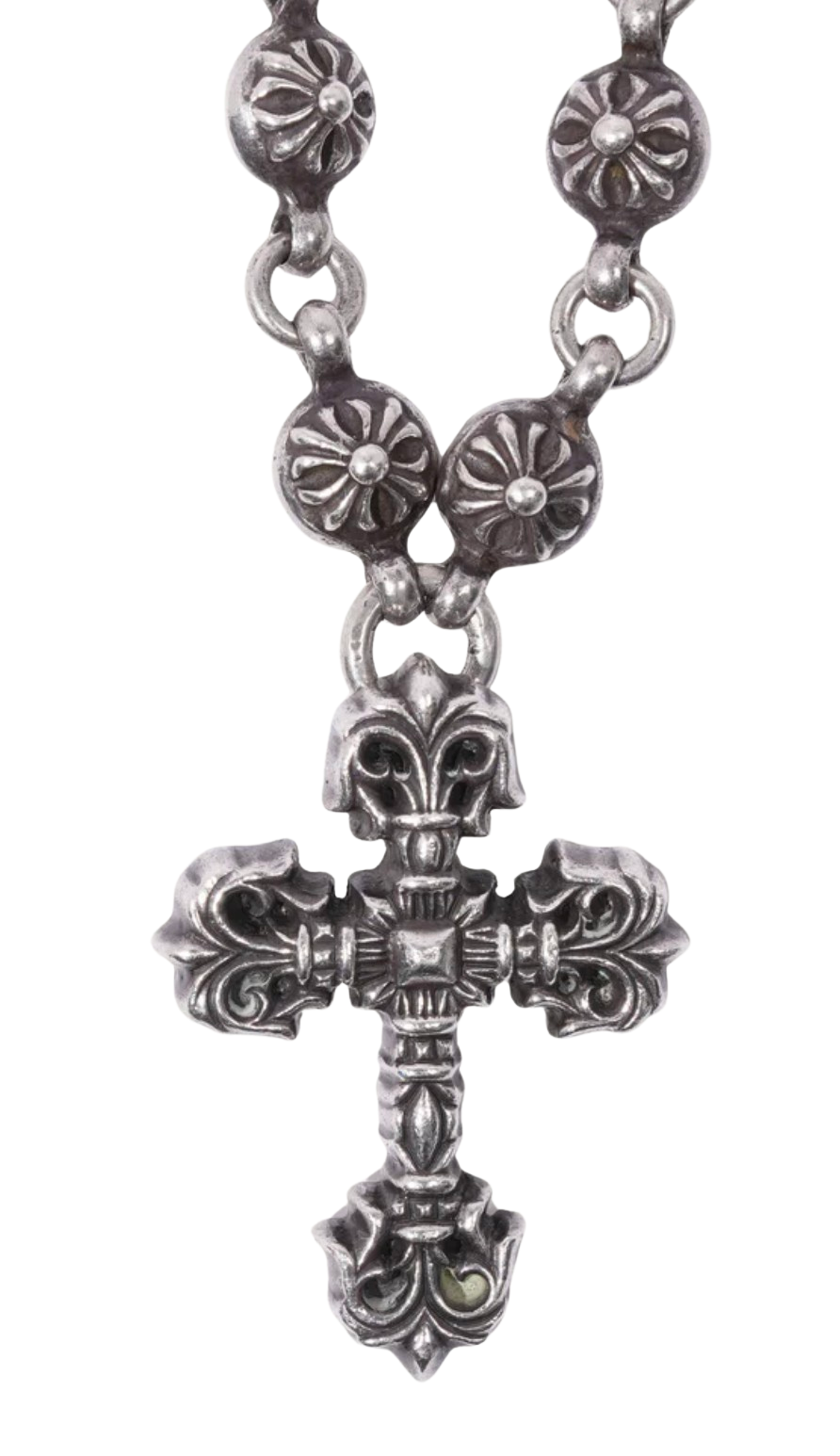 Chrome Hearts 'Filigree' Cross on Crossball 20in Necklace