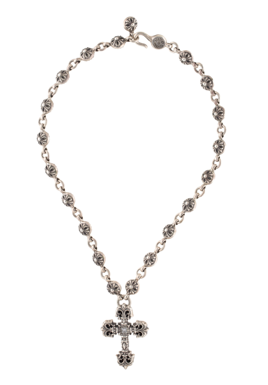 Chrome Hearts 'Filigree' Cross on Crossball 20in Necklace