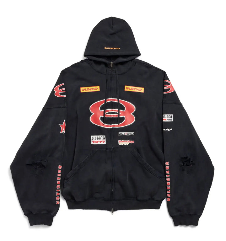 Balenciaga 'Sponsor Logos' Zip Up Hoodie