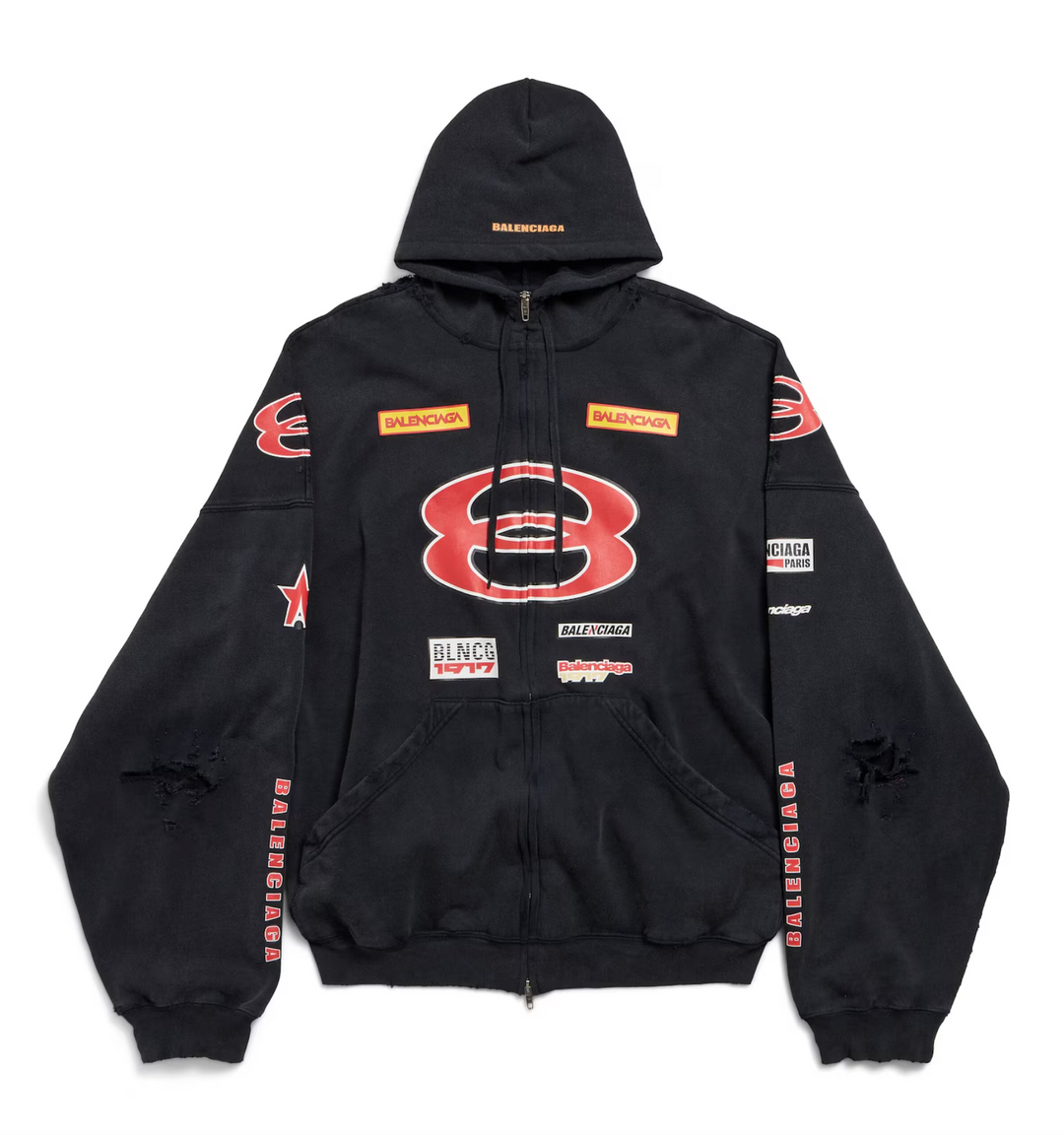 Balenciaga 'Sponsor Logos' Zip Up Hoodie