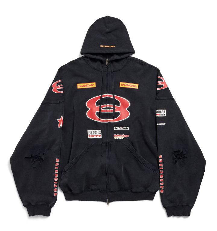 Balenciaga 'Sponsor Logos' Zip Up Hoodie