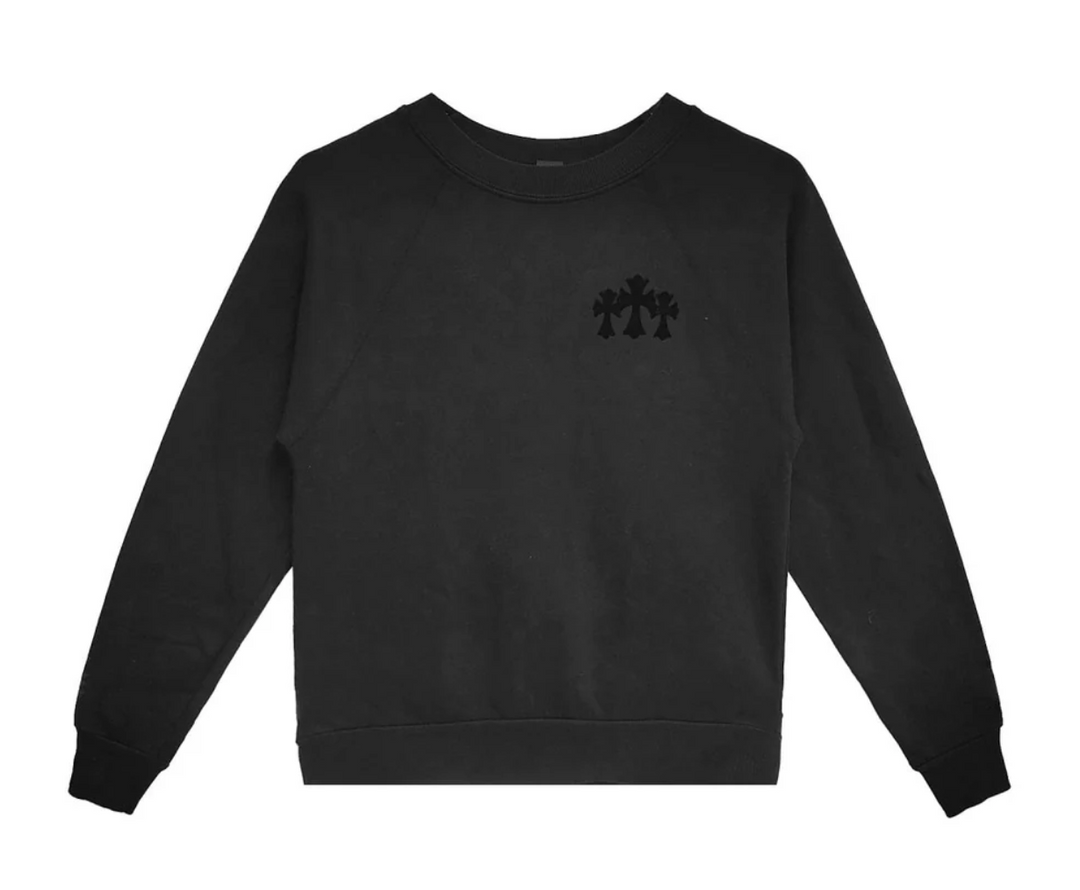 Chrome Hearts 'Triple Cross' Black Crewneck