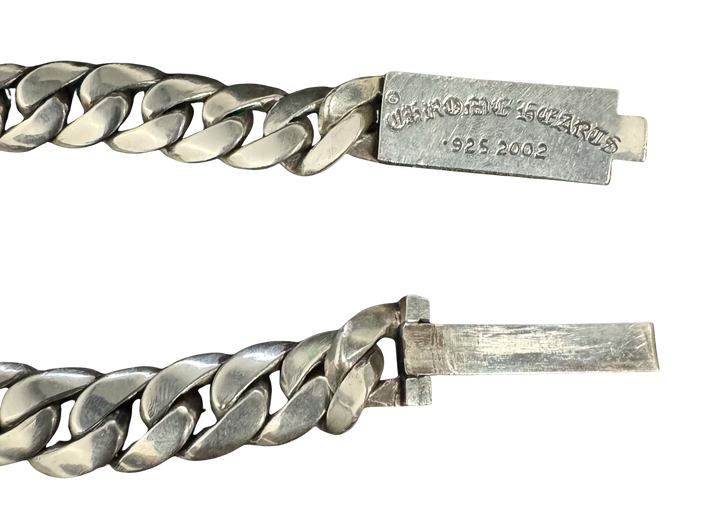 Chrome Hearts 'Floral Cross' 7in Silver Small ID Bracelet