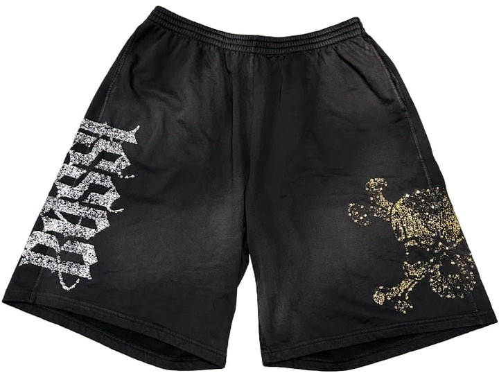 Bossi 'Bronze Skull' Rhinestone Sweatshorts