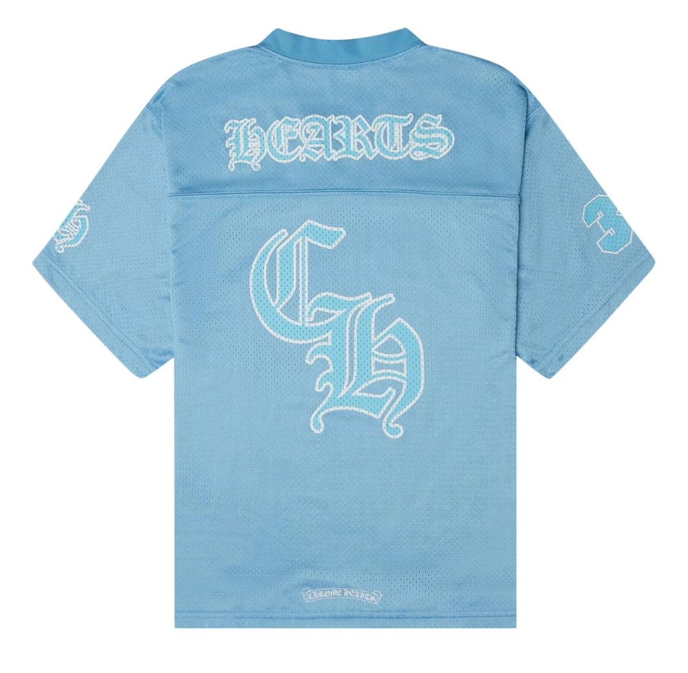 Chrome Hearts Sports Mesh Stadium Short-Sleeved Jersey Light Blue