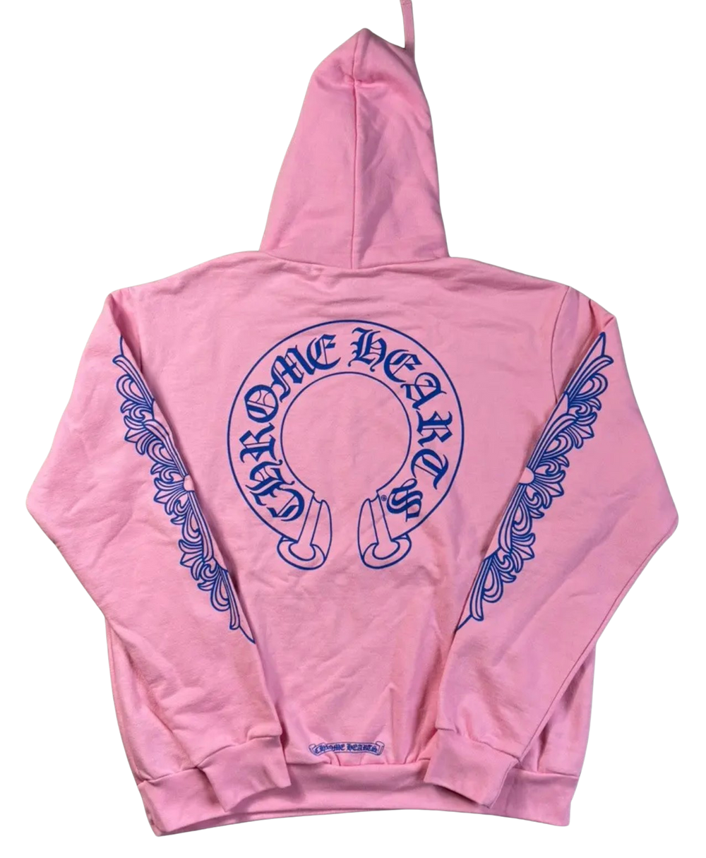 Chrome Hearts 'Blue Logo' Pink Floral Hoodie