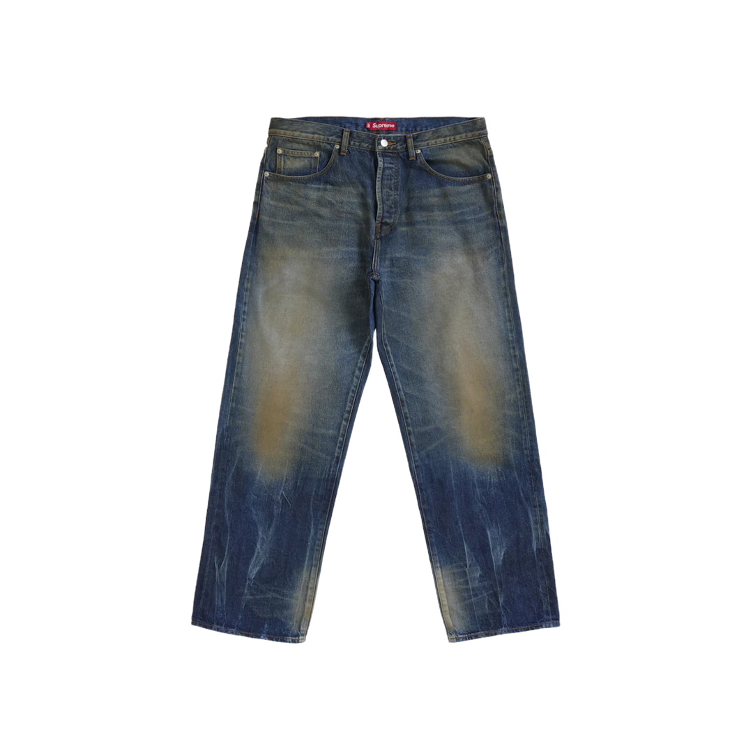 Supreme Distressed Loose Fit Selvedge Jean (SS26) Washed Indigo
