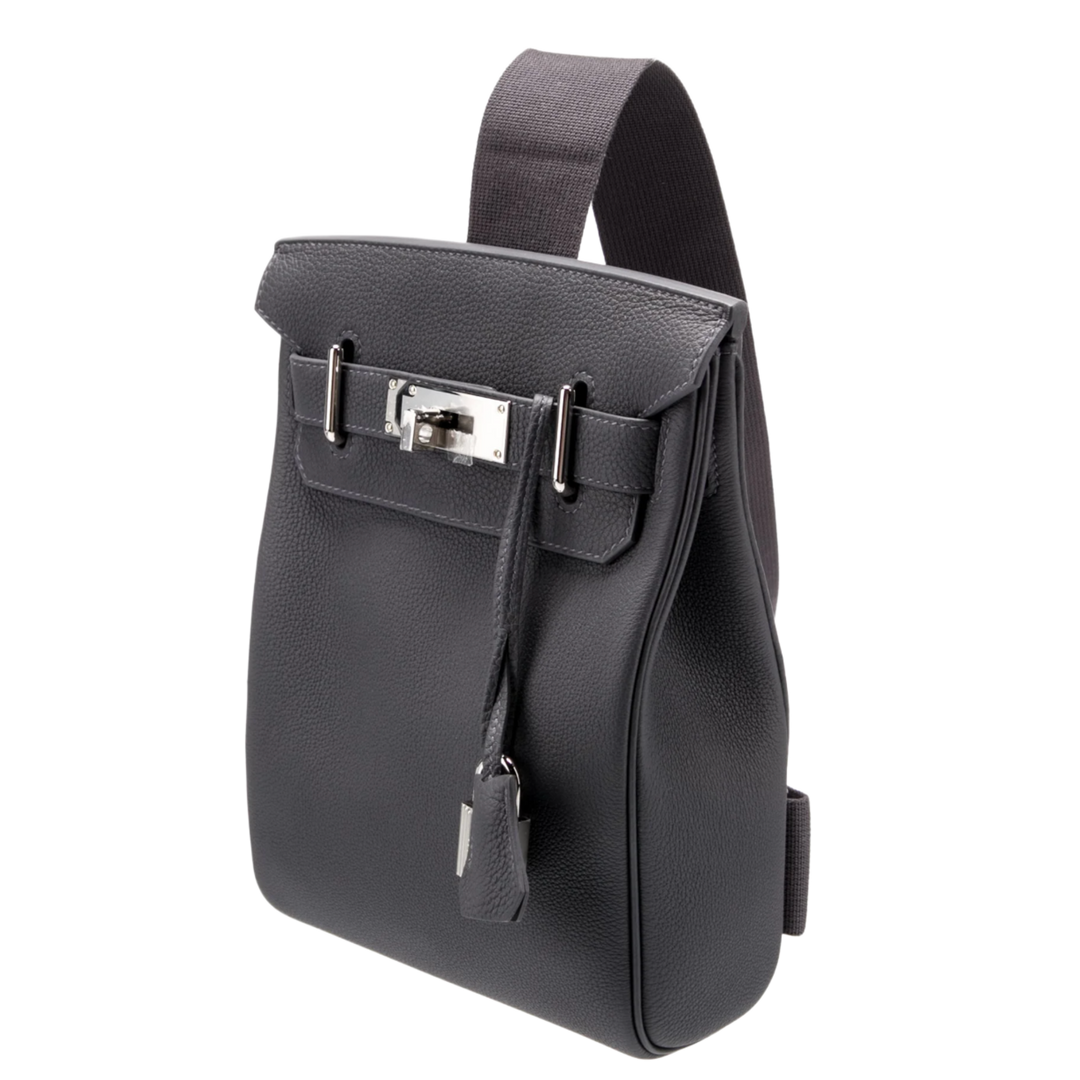 Hermès Hac a Dos 'Ardoise' Togo Leather PM Backpack