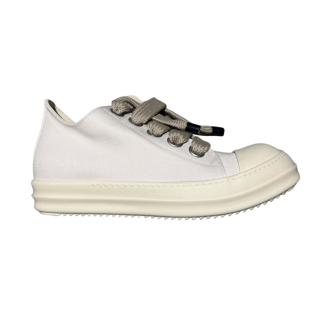 Rick Owens DRKSHDW 'Cream' Canvas Jumbo Lace Low Sneakers