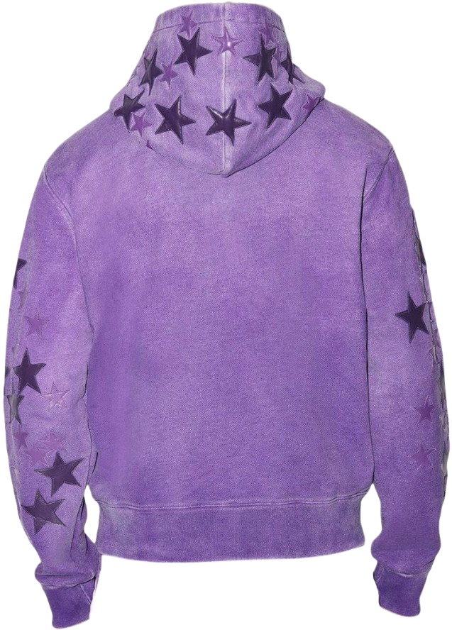 Amiri 'Star Sprayed' Purple Hoodie