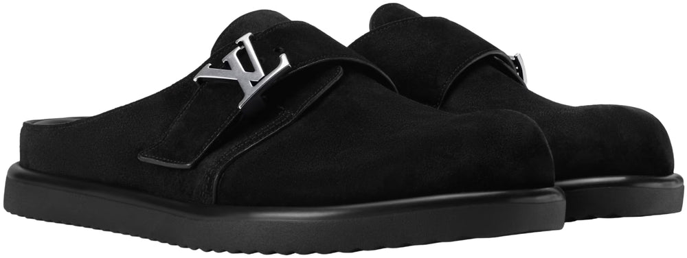Louis Vuitton 'Black Suede' Easy Mule
