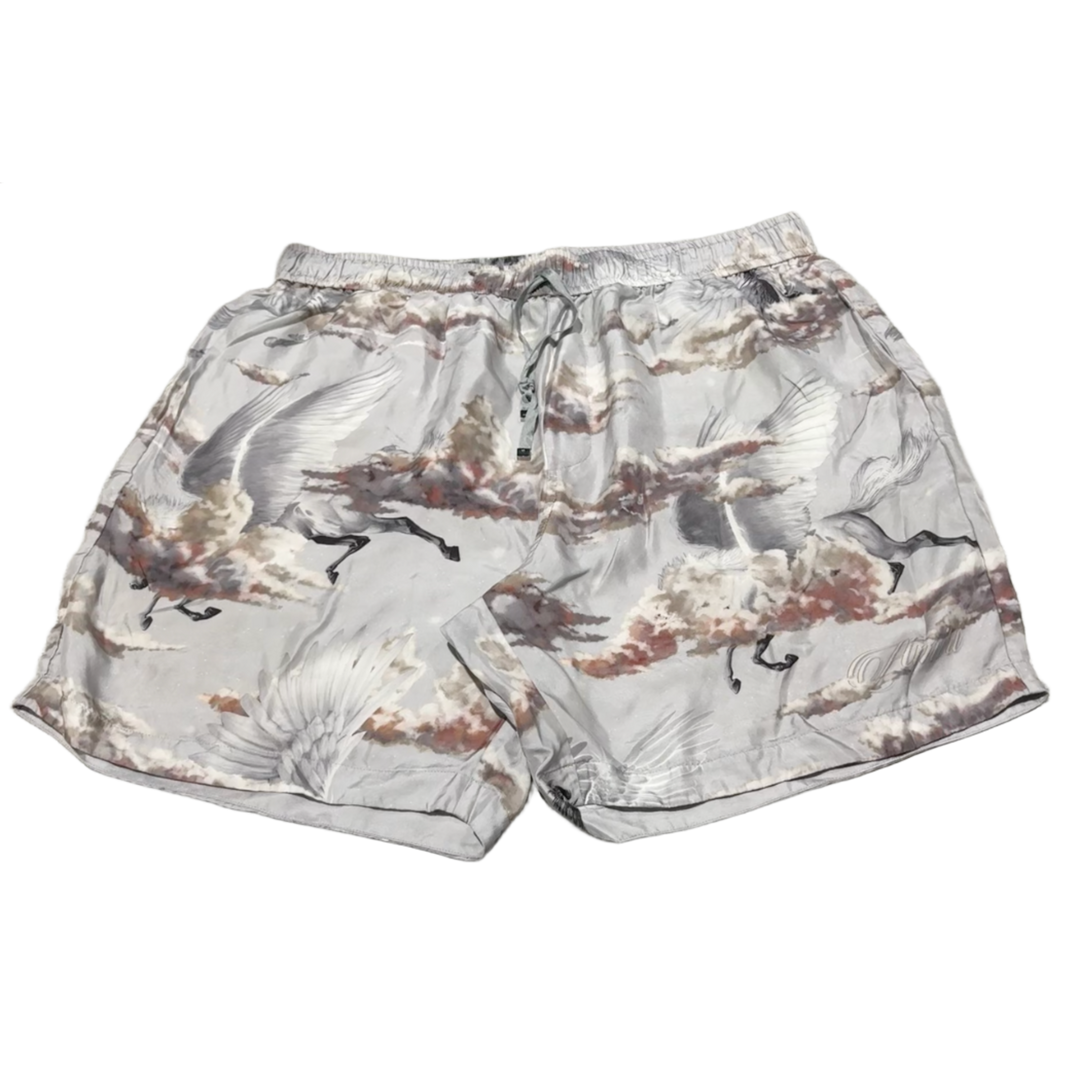 Amiri 'Grey' Pegasus Silk Shorts