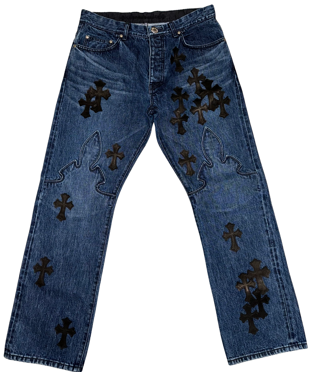 Chrome Hearts '35 Patch' Fleur Knee Jeans