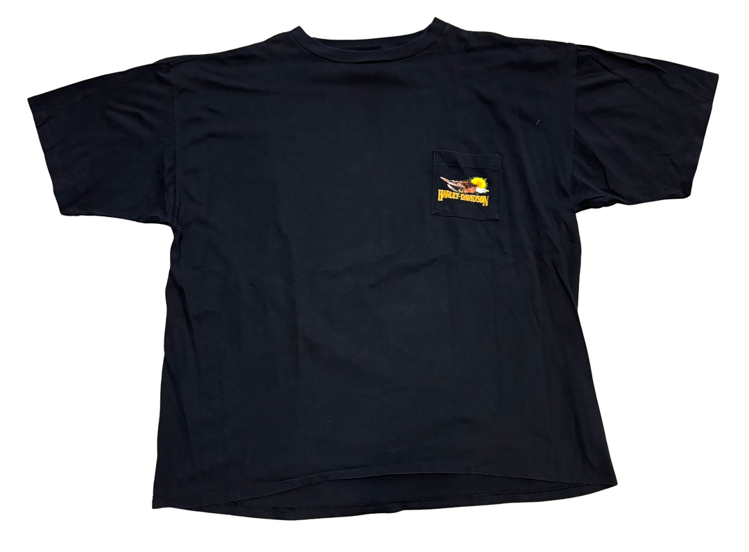 Harley Davidson 'Sidewinder' Black Vintage Pocket tee