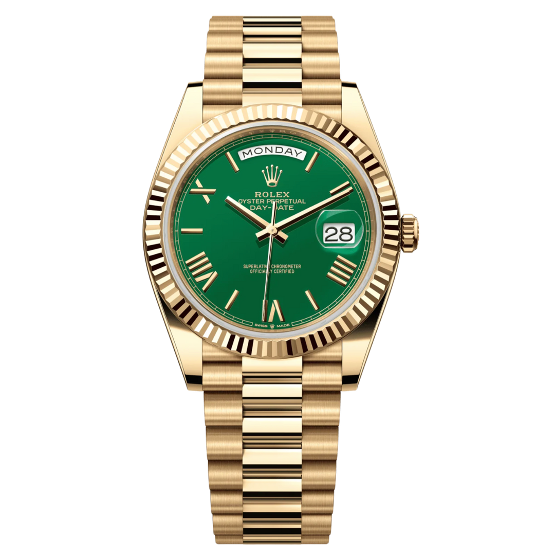 Rolex Day Date 'Green Roman Dial' 40 Presidential Bracelet Watch 2026 228238