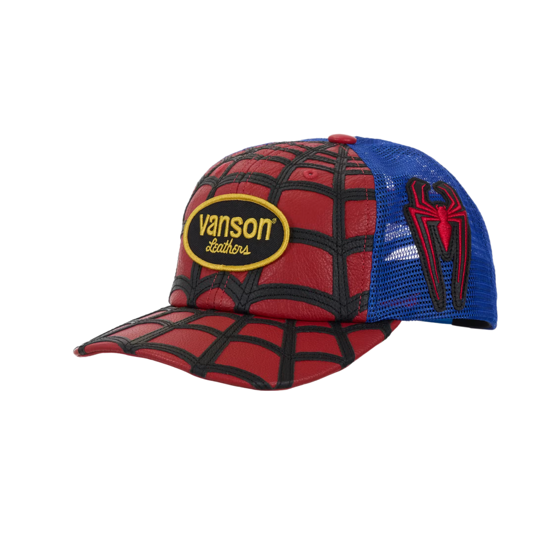 Supreme Vanson Leather Spider-Man 'Red' Mesh Back 6-Panel Hat