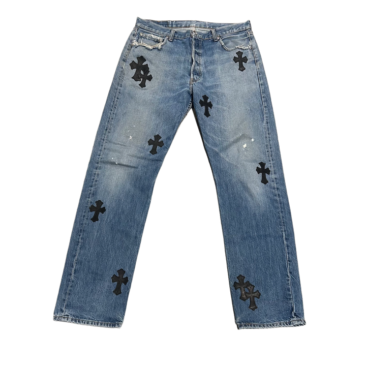 Chrome Hearts '20 Patch' Black Cross Patch Jeans