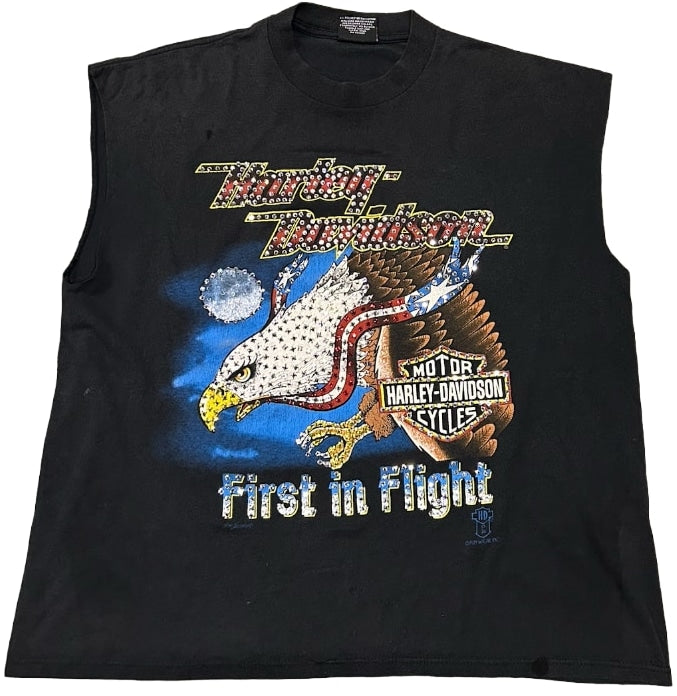 Harley Davidson 'First In Flight' Rhinestone Vintage Tee