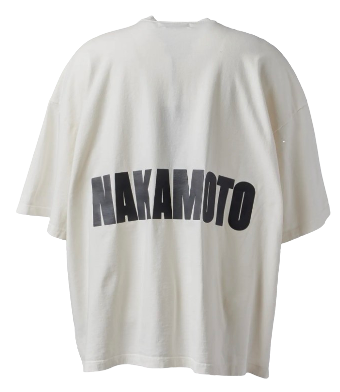 Satoshi Nakamoto 'Jumbo Font Oversized' Cream Tee