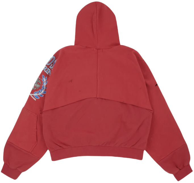 Project G/R Reconstructed Folded 'Red' Zip Hoodie