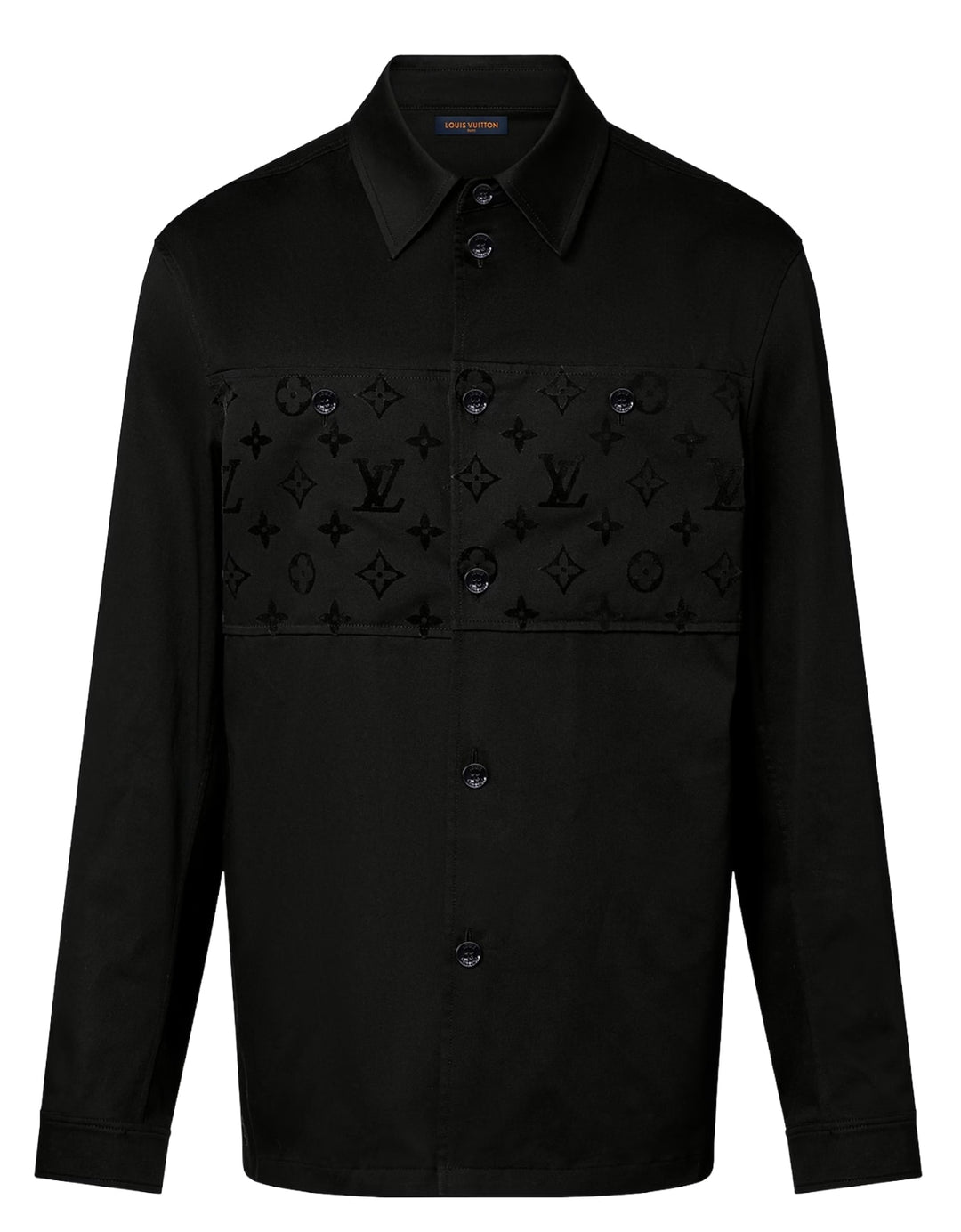 Louis Vuitton 'Black' Flocked Casual Cotton Overshirt