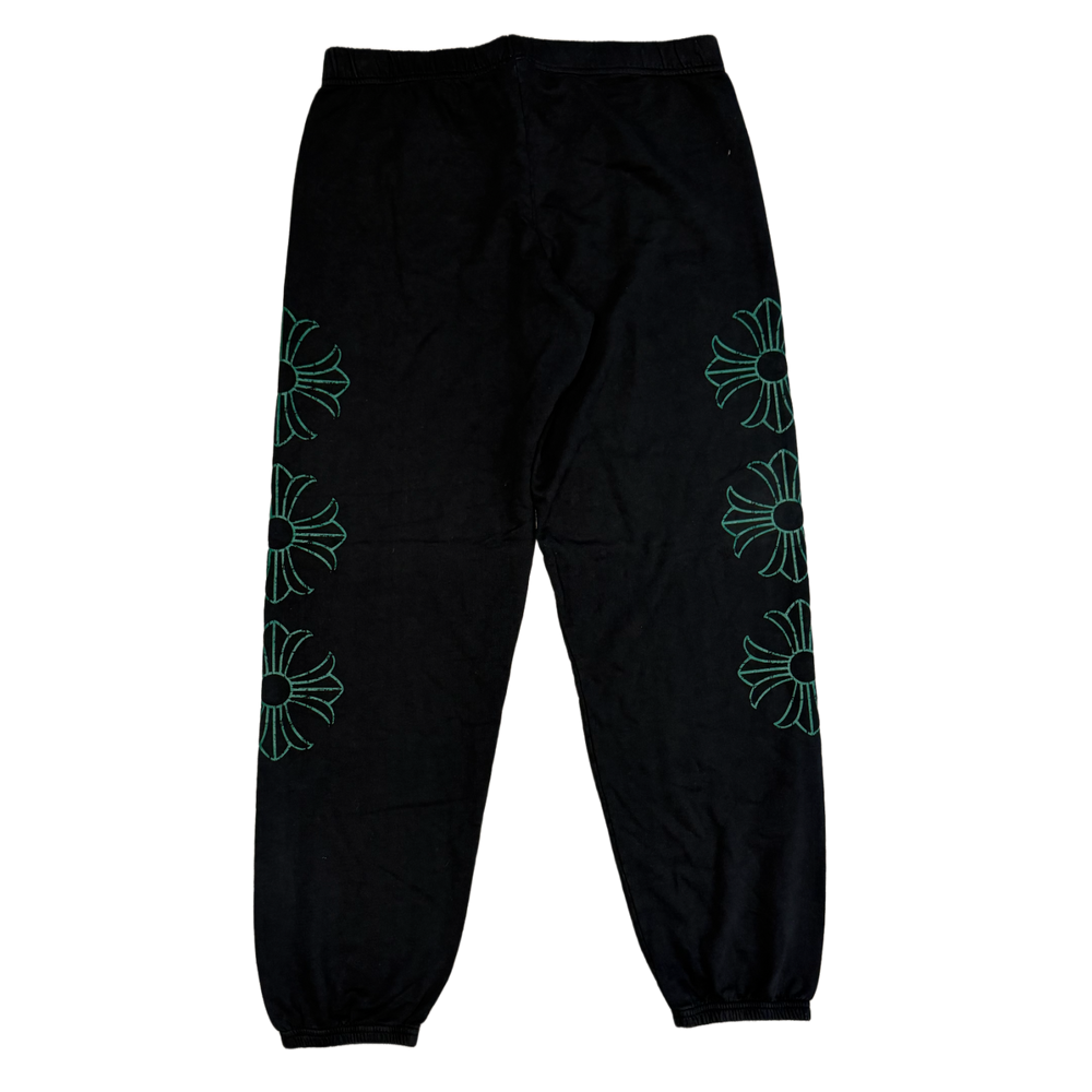 Chrome Hearts 'Green Crossball' Black Sweatpants