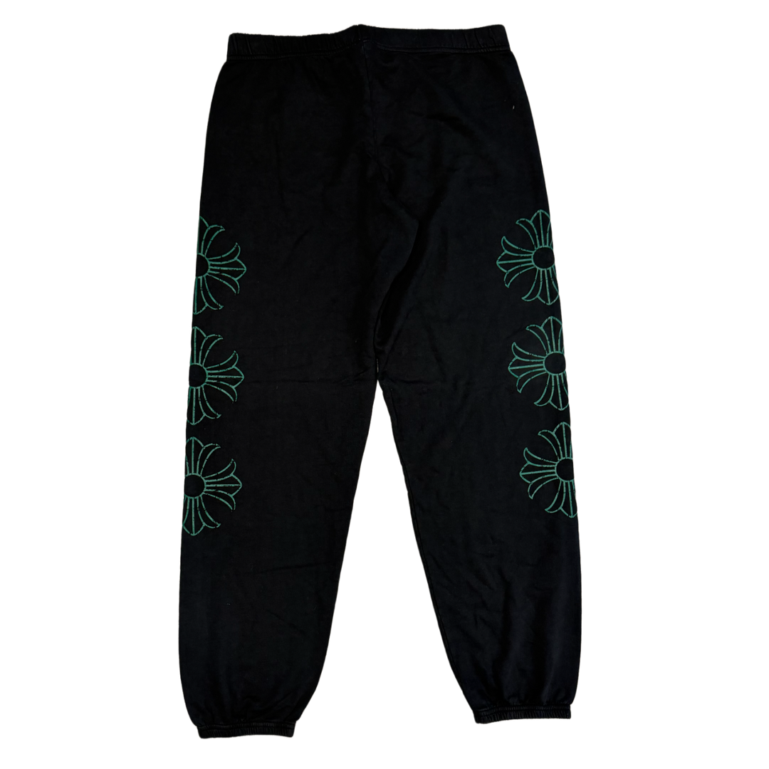Chrome Hearts 'Green Crossball' Black Sweatpants