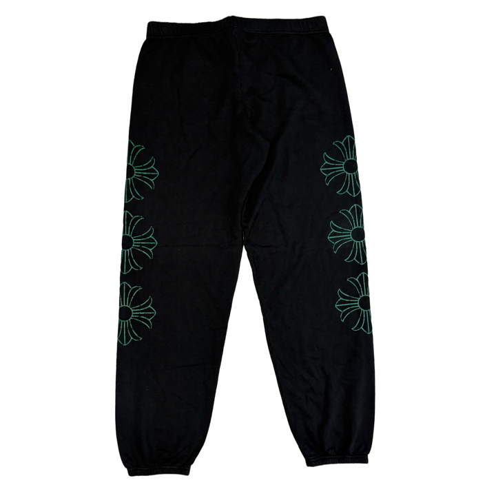 Chrome Hearts 'Green Crossball' Black Sweatpants