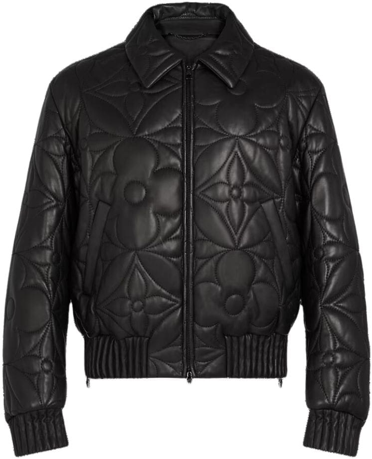 Louis Vuitton 'LVSE' Quilted Black Leather Jacket