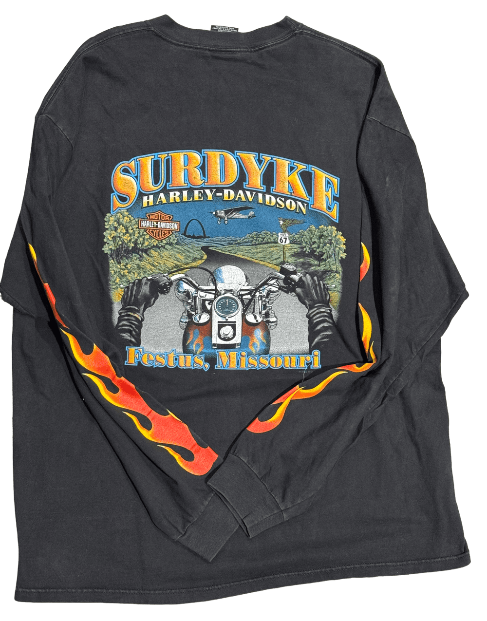 Harley Davidson 'Surdyke Missouri' Vintage Longsleeve Black Tee