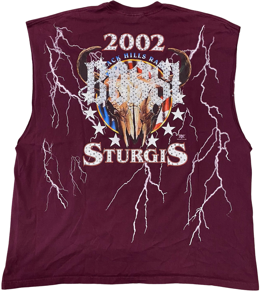 Bossi 'Black hills Rally' Rhinestone Cutoff Tee