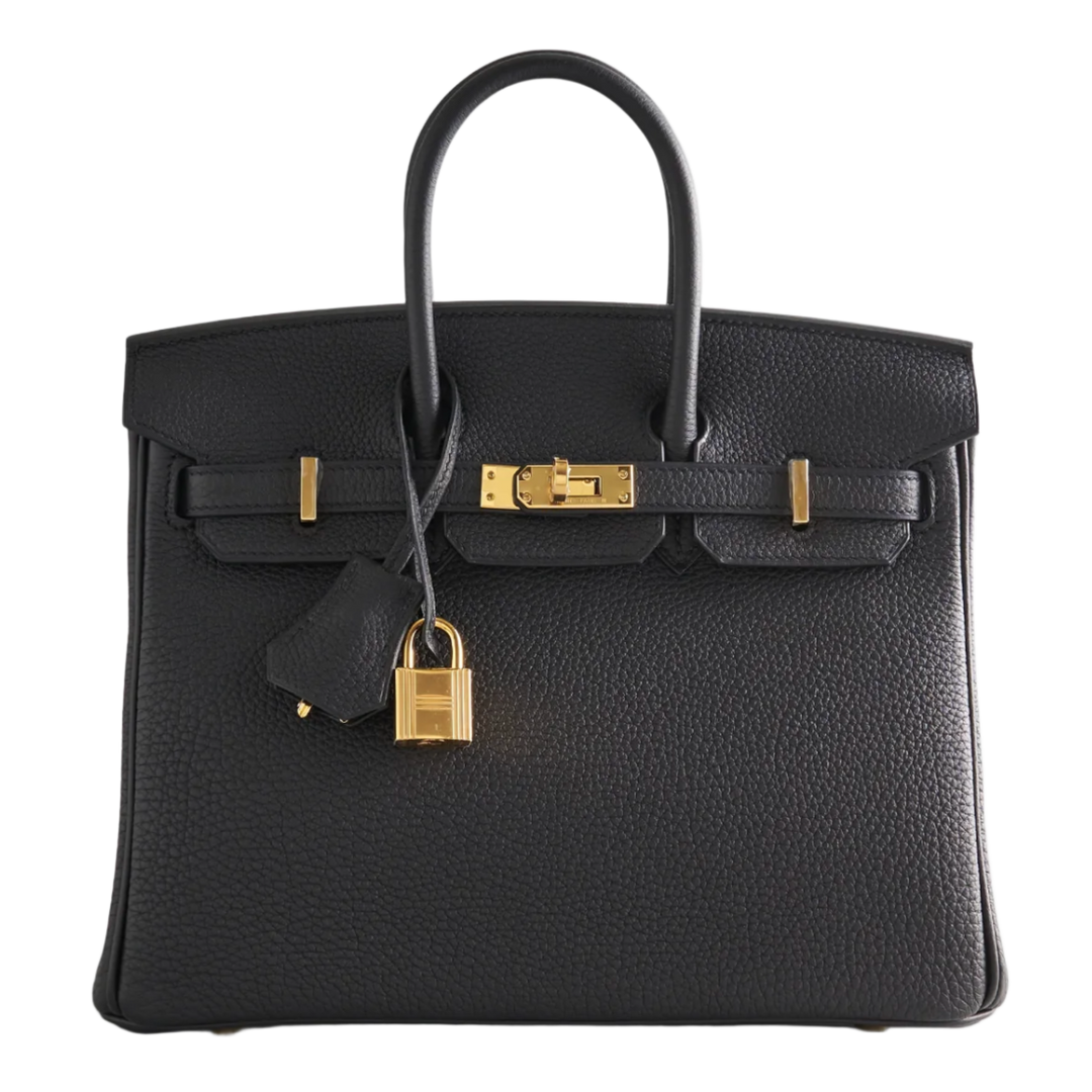 Hermes 'Black' Togo Birkin 25 Bag