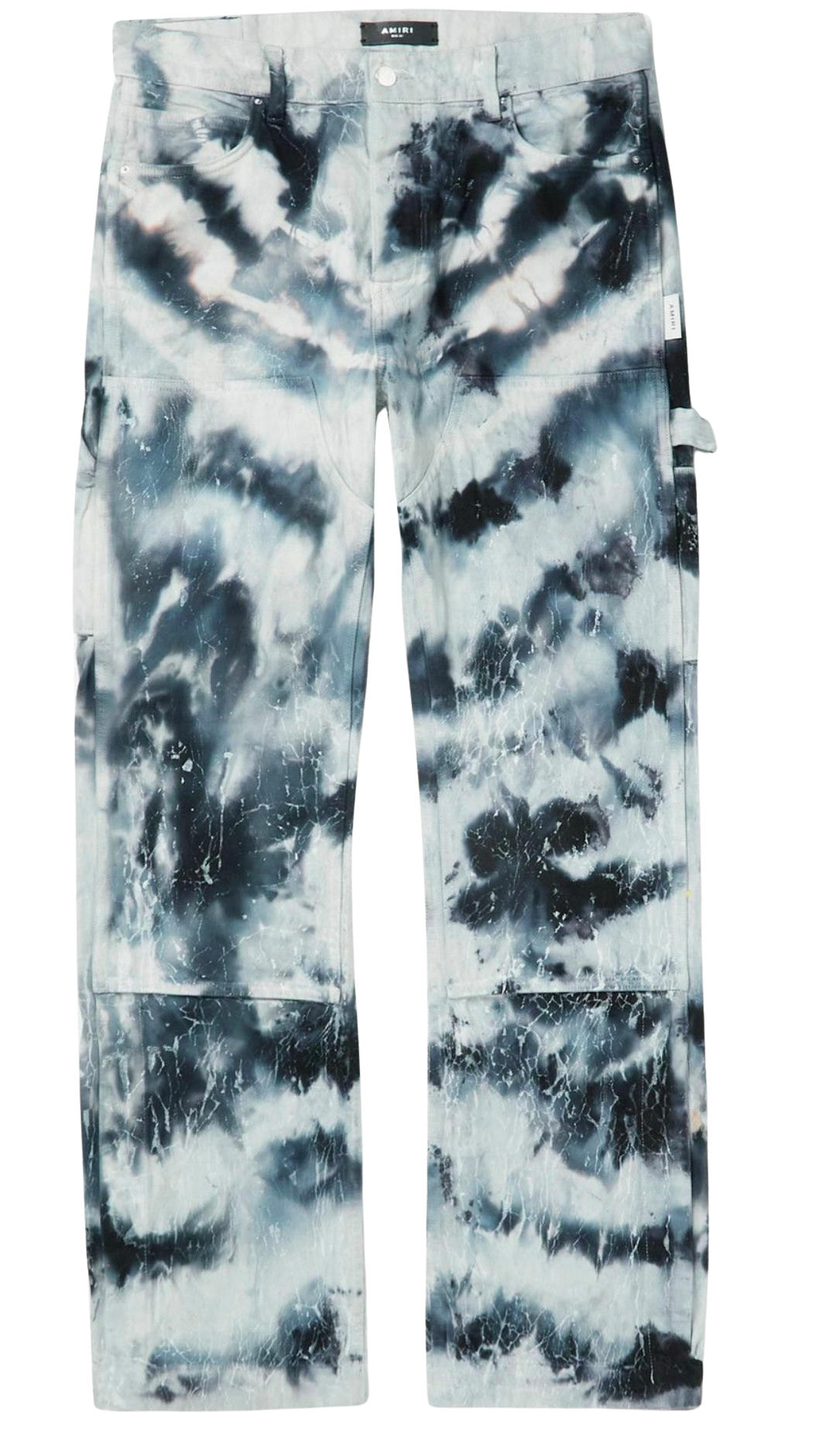 Amiri Cracked Straight-Leg Distressed Tie-Dyed Jeans