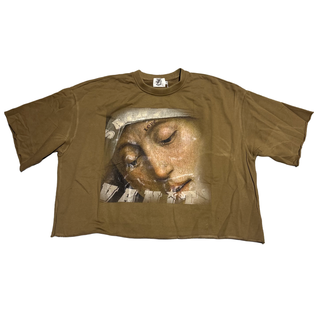 Saint Vanity 'Brown' Love Saint Cropped Crewneck