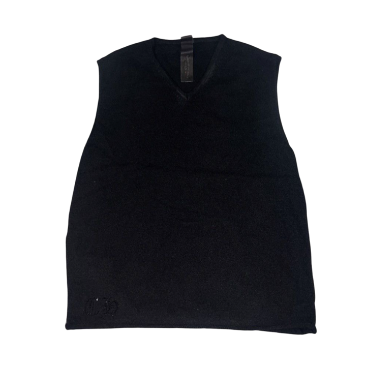 Chrome Hearts 'Rhinestone Dagger' Cashmere Sleeve Less Tank Top