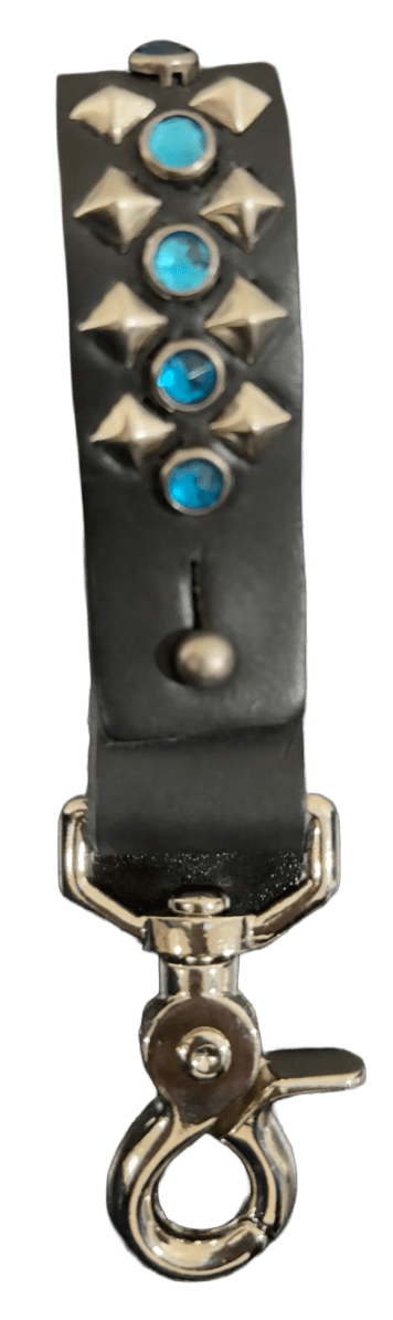 Studded Leather Keychain &