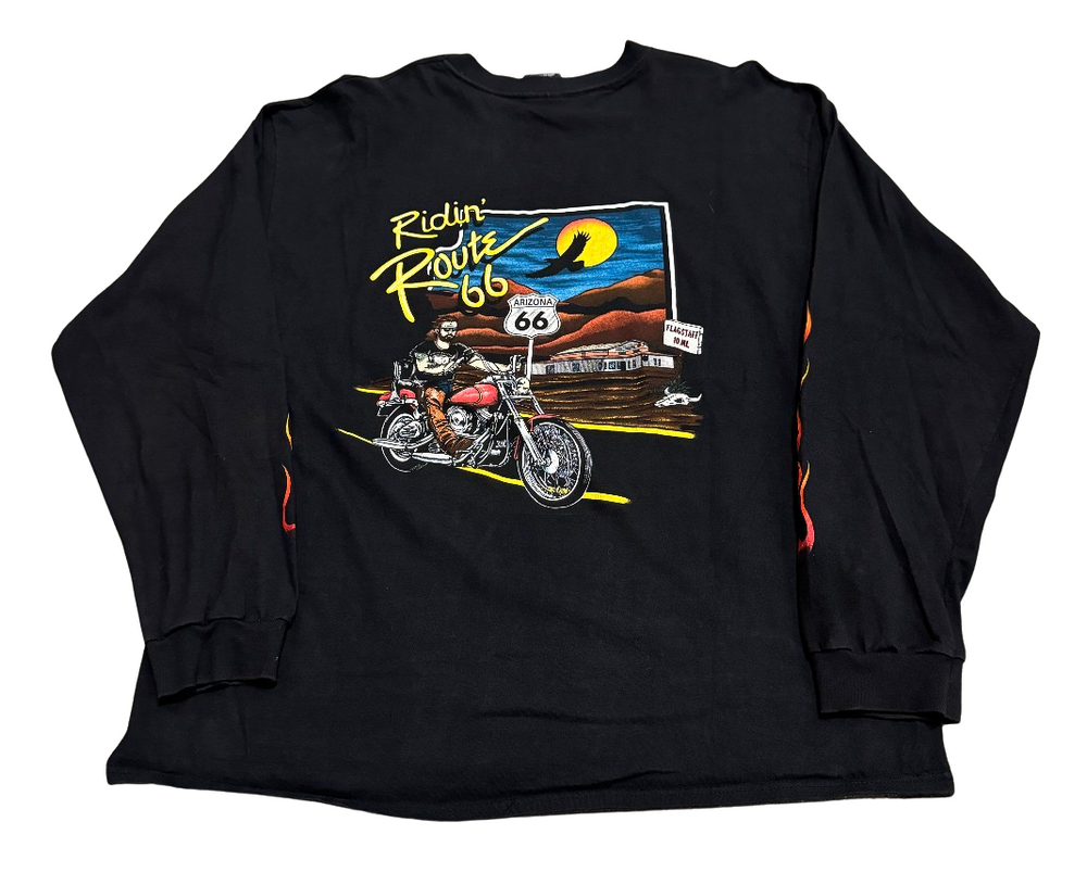 Harley Davidson 'Route 66' Vintage Black Longsleeve Tee