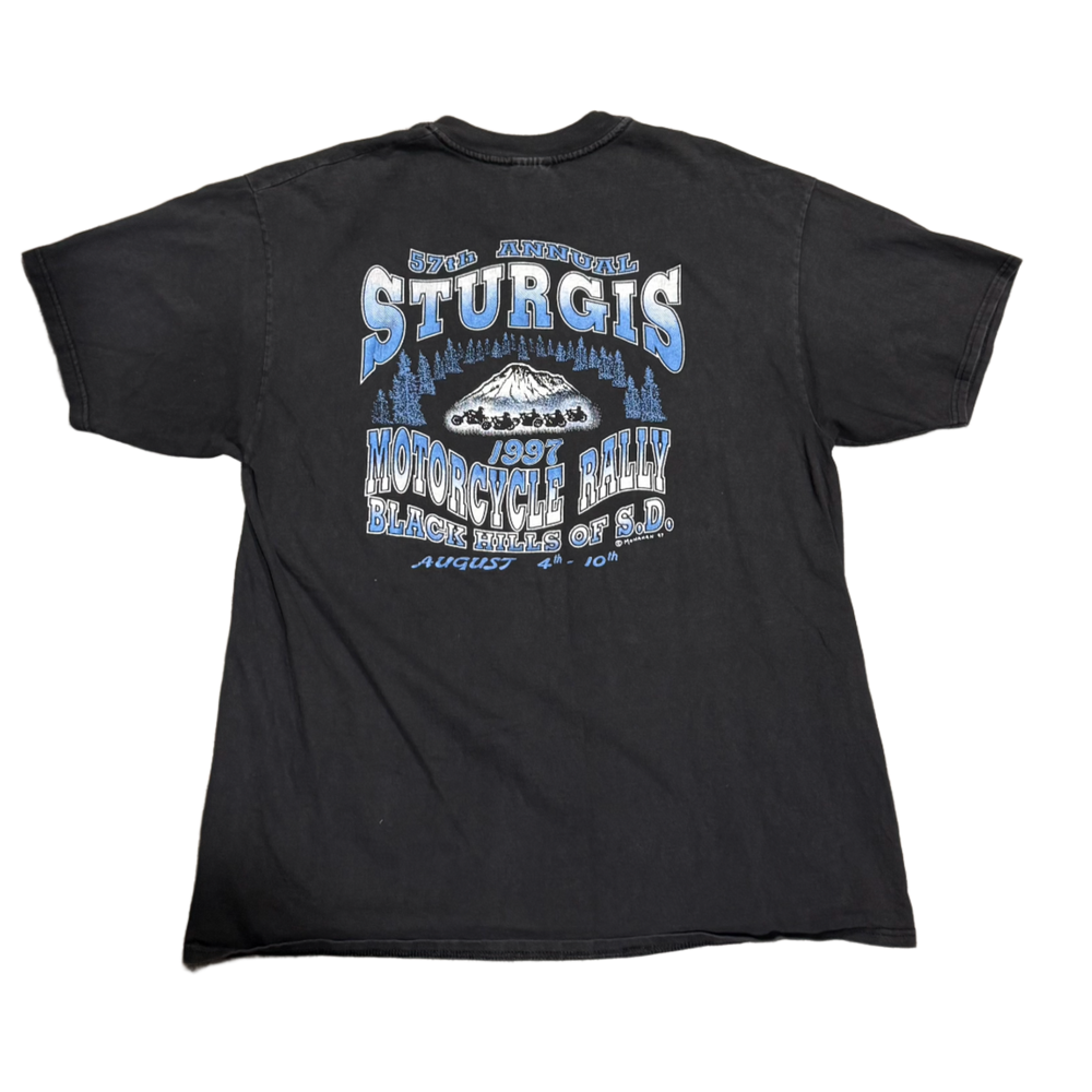 57th Annual Sturgis Motorcycle Rally '1997' Black Vintage Tee
