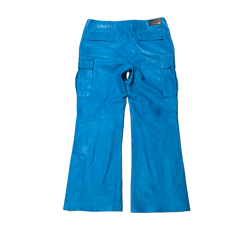 Amiri 'Blue' Leather Cargo Pants