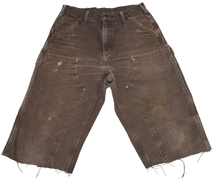 Carhartt 'Brown' Distressed Double Knee Carpenter Cutoff Shorts
