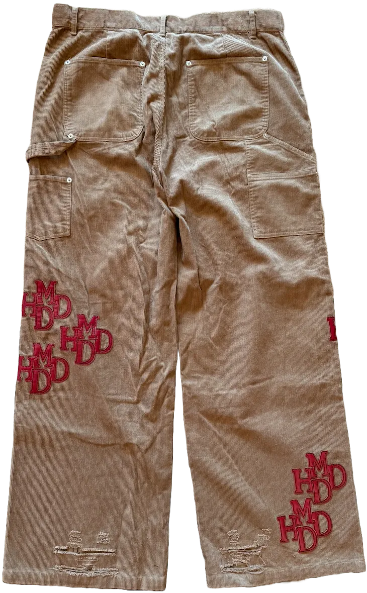 Happy Memories Don't Die HMDD 'Tan' Patch Corduroy Jeans