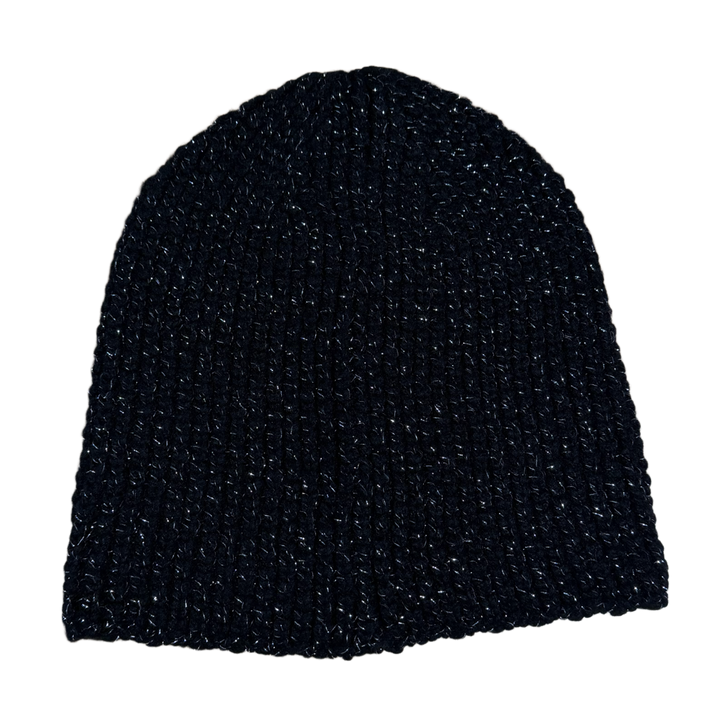 Chanel Cashmere Black/Silver Woven Beanie