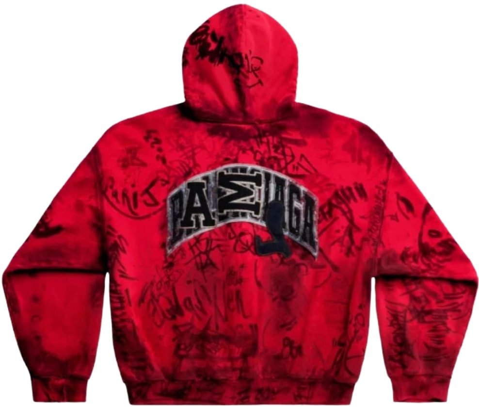 Balenciaga 'Red' Skater Zip Up Hoodie