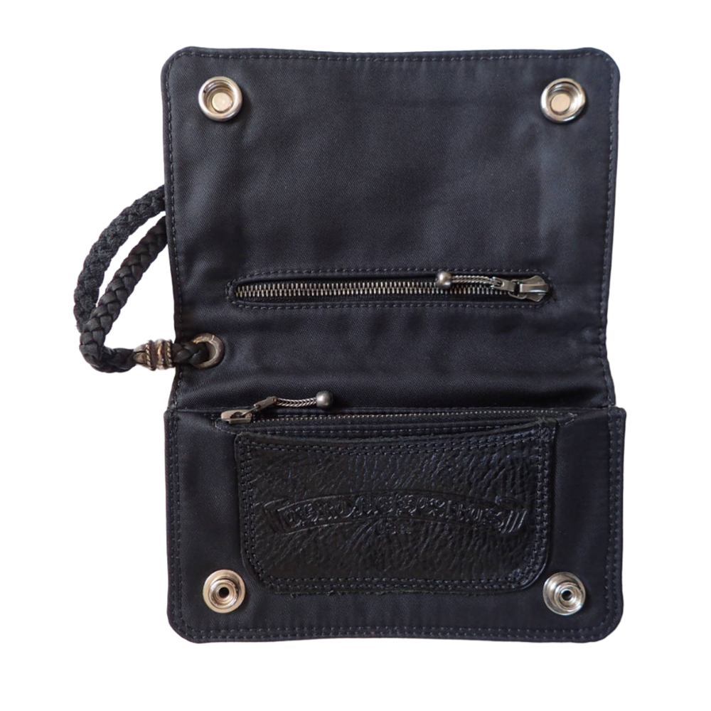 Chrome Hearts '2 Zip Horseshoe Button' Nylon Wallet