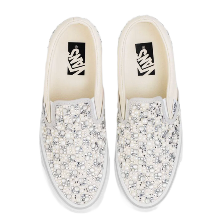 Vans Classic Slip-On Mattias Gollin Pearl Embellished Checkerboard Grey White