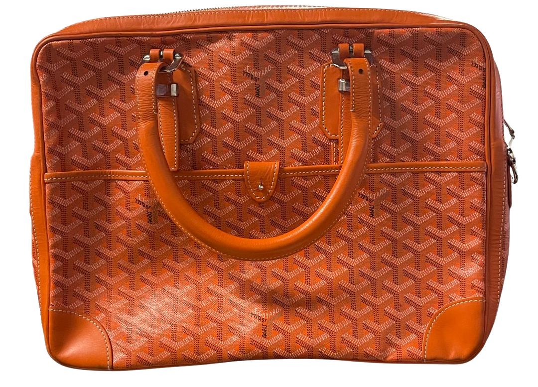 Goyard 'Ambassade PM' Orange Briefcase