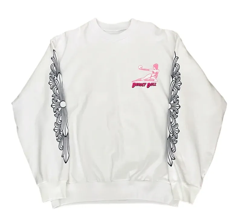 Chrome Hearts Deadly Doll 'Cry On Me' White Crewneck